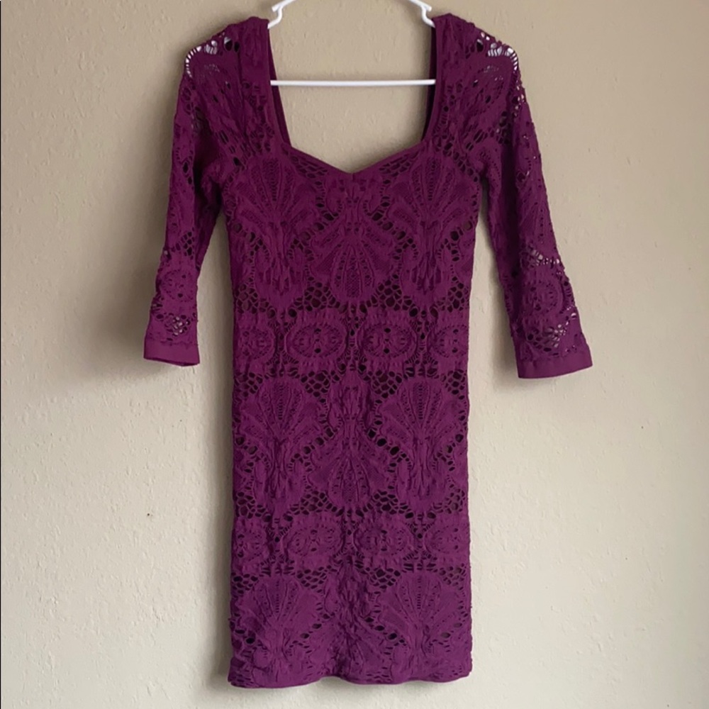 Free People Lace Dress with 3/4 sleeves. Size M/L